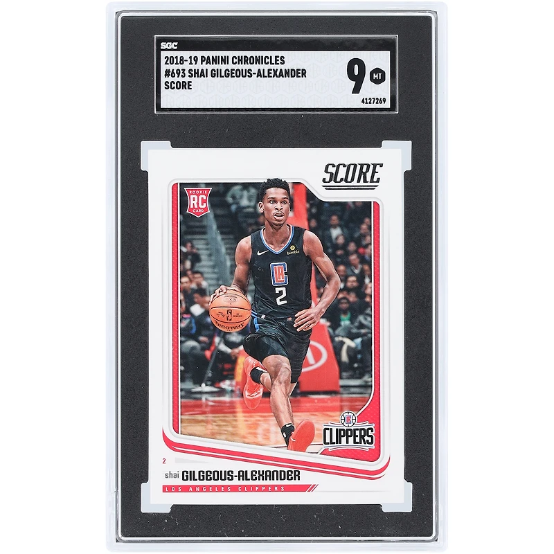 Shai Gilgeous-Alexander LA Clippers 2018-19 Panini Chronicles Score #693 SGC Authenticated 9 Rookie Card