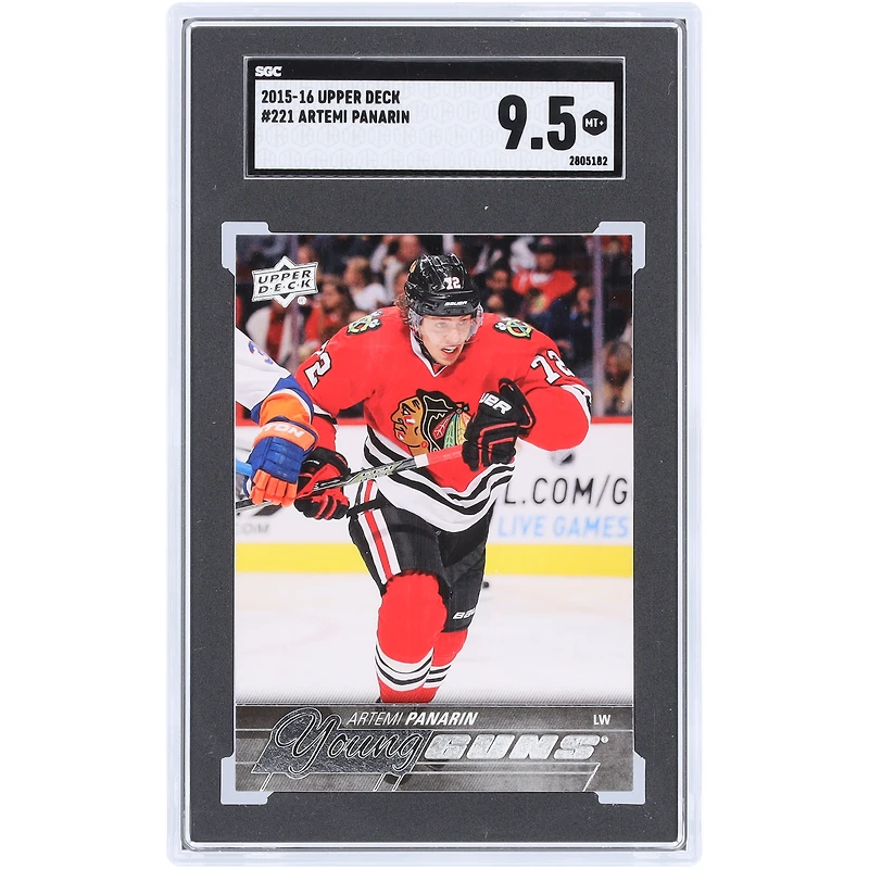 Artemi Panarin Chicago Blackhawks 2015-16 Upper Deck Series 1 Young Guns #221 SGC Authenticated 9.5 Rookie Card