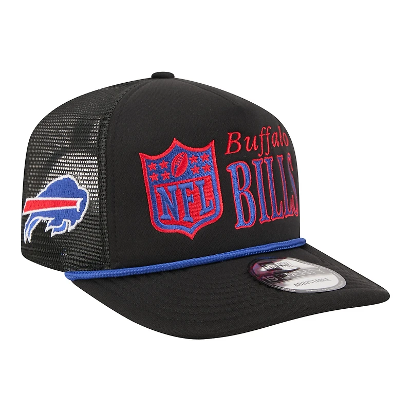 Men's New Era Black Buffalo Bills Throwback Foam 19TWENTY Adjustable Hat