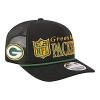 Men's New Era Black Green Bay Packers Throwback Foam 19TWENTY Adjustable Hat