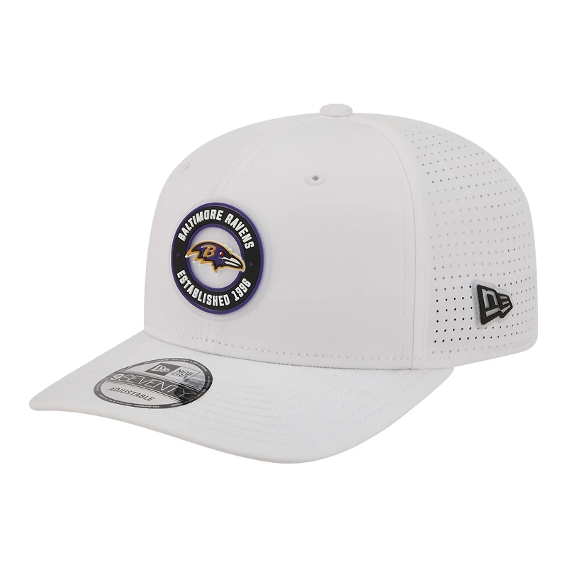 Men's New Era White Baltimore Ravens COOLERA 9SEVENTY Adjustable Hat