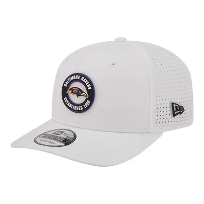 Men's New Era White Baltimore Ravens COOLERA 9SEVENTY Adjustable Hat