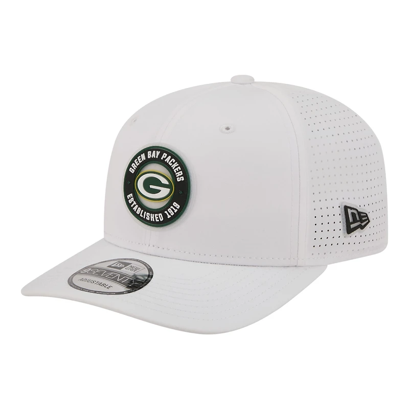 Men's New Era  White Green Bay Packers COOLERA 9SEVENTY Adjustable Hat