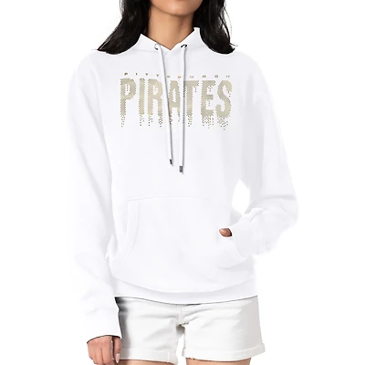 Women's G-III 4Her by Carl Banks  White Pittsburgh Pirates Metallic Drop Fleece Hoodie