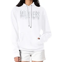 Women's G-III 4Her by Carl Banks  White Seattle Mariners Metallic Drop Fleece Hoodie