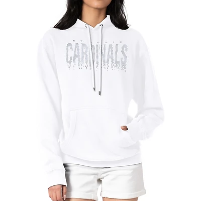 Women's G-III 4Her by Carl Banks  White St. Louis Cardinals Metallic Drop Fleece Hoodie