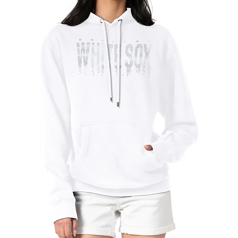 Women's G-III 4Her by Carl Banks White Chicago White Sox Metallic Drop Fleece Hoodie