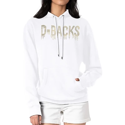 Women's G-III 4Her by Carl Banks  White Arizona Diamondbacks Metallic Drop Fleece Hoodie