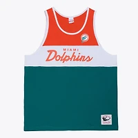 Men's Mitchell & Ness  Aqua/Orange Miami Dolphins Head Coach Tank Top
