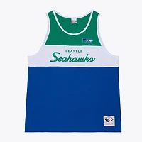 Men's Mitchell & Ness  Royal/Green Seattle Seahawks Head Coach Tank Top