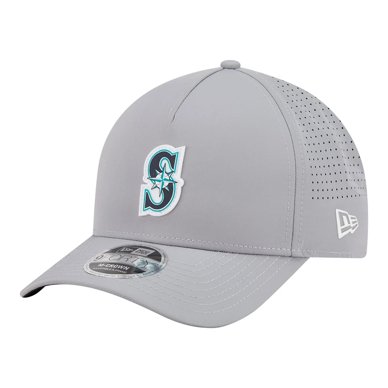 Men's New Era Gray Seattle Mariners Micro Logo 9FORTY M-Crown A-Frame Adjustable Hat