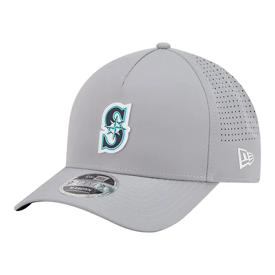 Men's New Era Gray Seattle Mariners Micro Logo 9FORTY M-Crown A-Frame Adjustable Hat