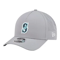 Men's New Era  Gray Seattle Mariners Micro Logo 9FORTY M-Crown A-Frame Adjustable Hat