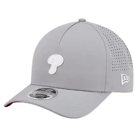 Men's New Era  Gray Philadelphia Phillies Micro Logo 9FORTY M-Crown A-Frame Adjustable Hat