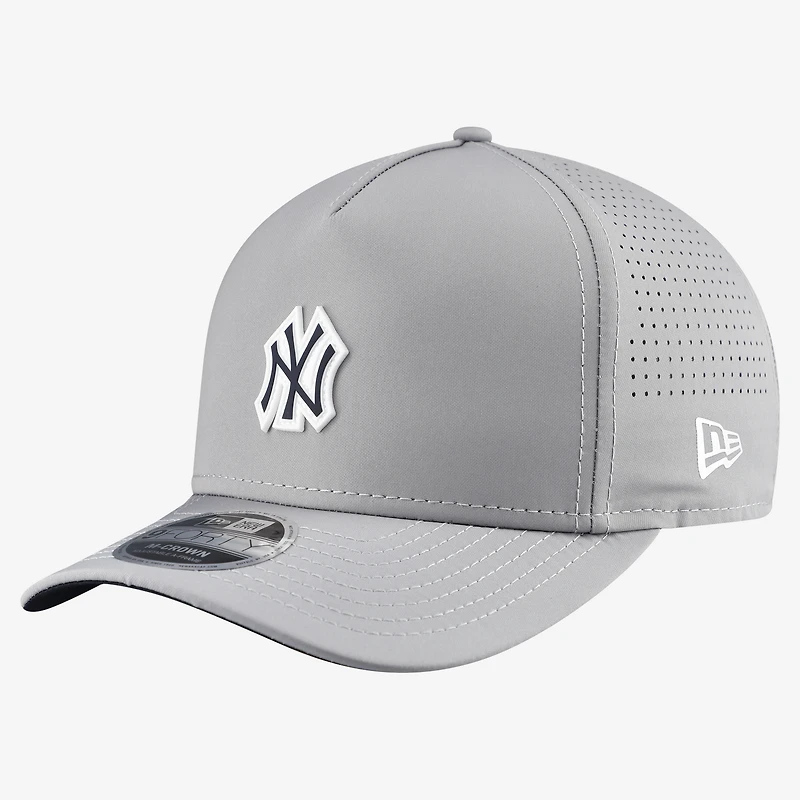 Men's New Era  Gray New York Yankees Micro Logo 9FORTY M-Crown A-Frame Adjustable Hat