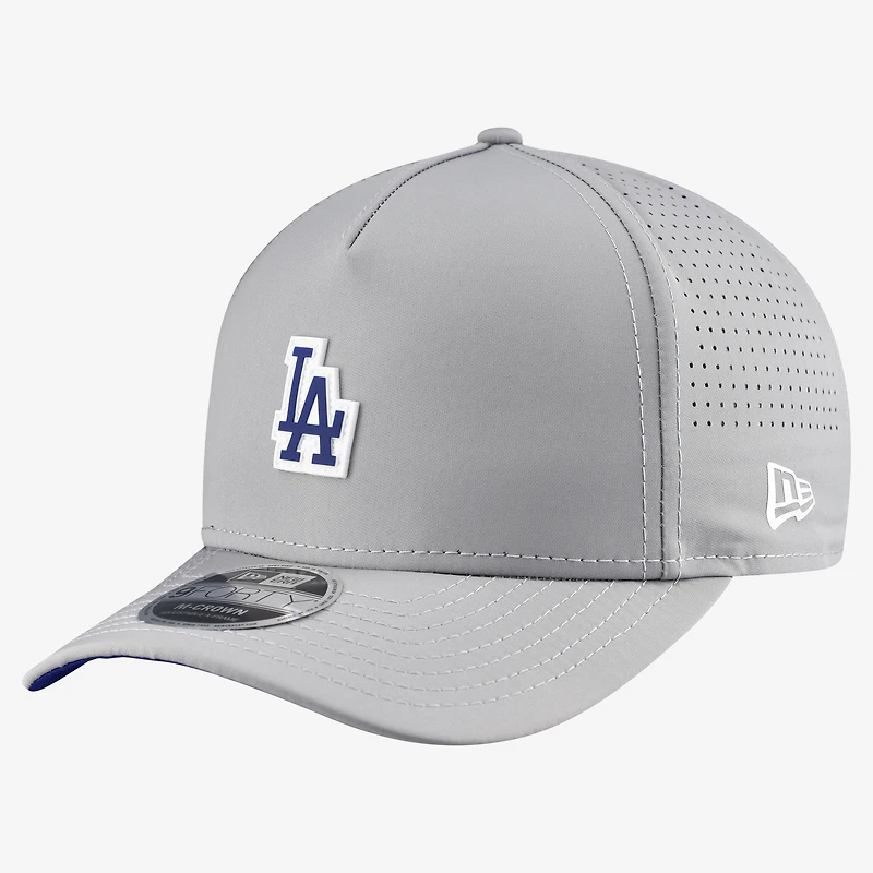 Men's New Era Gray Los Angeles Dodgers Micro Logo 9FORTY M-Crown A-Frame Adjustable Hat