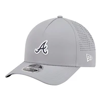Men's New Era  Gray Atlanta Braves Micro Logo 9FORTY M-Crown A-Frame Adjustable Hat