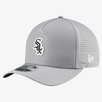 Men's New Era  Gray Chicago White Sox Micro Logo 9FORTY M-Crown A-Frame Adjustable Hat