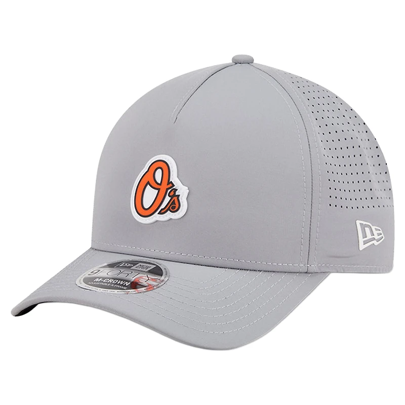 Men's New Era  Gray Baltimore Orioles Micro Logo 9FORTY M-Crown A-Frame Adjustable Hat