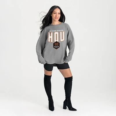 Women's Gameday Couture  Gray Houston Dynamo FC Oversized Pure Motion Corded Sweatshirt