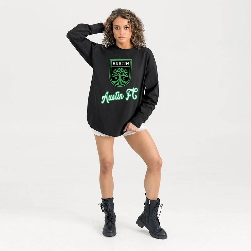 Women's Gameday Couture Black Austin FC Oversized Long Sleeve T-Shirt