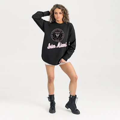 Women's Gameday Couture Black Inter Miami CF Oversized Long Sleeve T-Shirt
