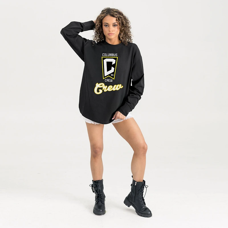 Women's Gameday Couture Black Columbus Crew Oversized Long Sleeve T-Shirt