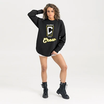 Women's Gameday Couture  Black Columbus Crew Oversized Long Sleeve T-Shirt