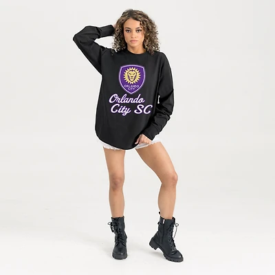 Women's Gameday Couture Black Orlando City SC Oversized Long Sleeve T-Shirt
