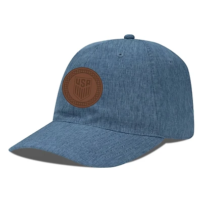 Men's Levelwear  Heather Navy USMNT Idol Periscope Stretch-Snap Adjustable Hat