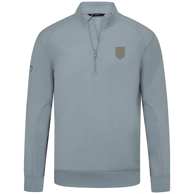 Men's Levelwear Gray USMNT Copper Upright Quarter-Zip Tri-Blend Fleece