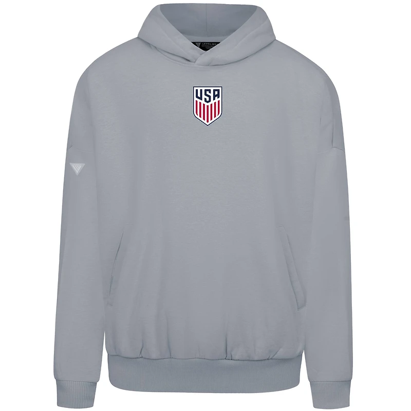 Men's Levelwear Gray USMNT Oversized Contact Chenille Hoodie