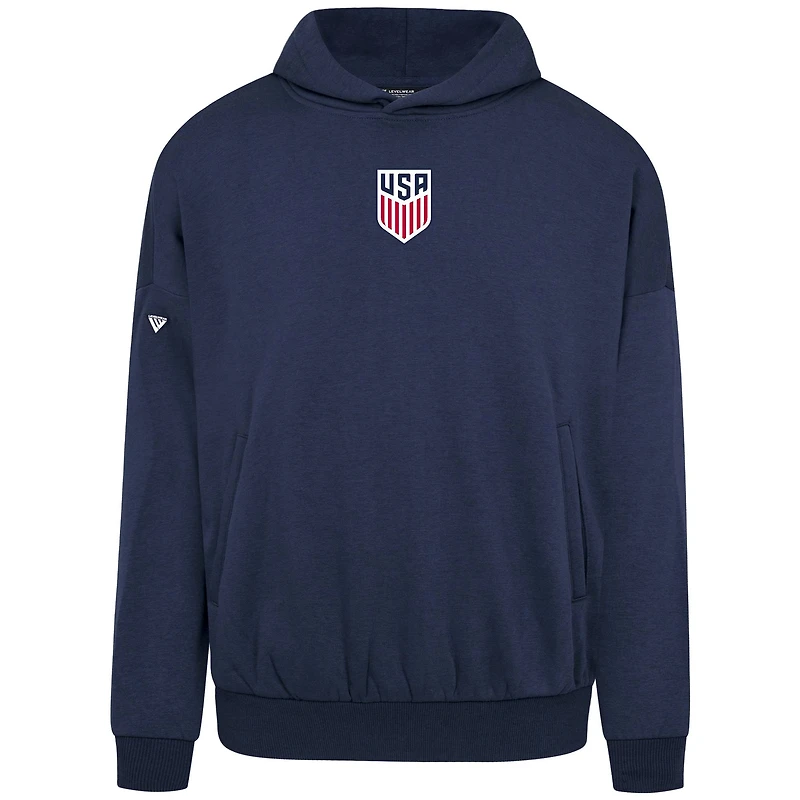 Men's Levelwear Navy USMNT Oversized Contact Chenille Hoodie