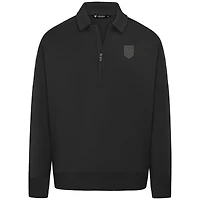 Men's Levelwear Black USMNT Luxe Signature Quarter-Zip Tri-Blend Sweatshirt