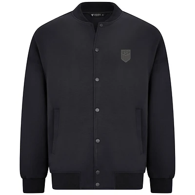 Men's Levelwear Black USMNT Luxe Signature Bomber Jacket