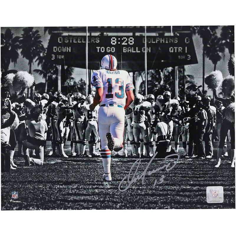 Dan Marino Miami Dolphins Autographed 11" x 14" Jog Out Spotlight Photograph