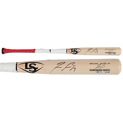 Ronald Acuna Jr. Atlanta Braves Autographed Game-Used Tan/Black Louisville Slugger Broken Bat vs. Philadelphia Phillies on August 31