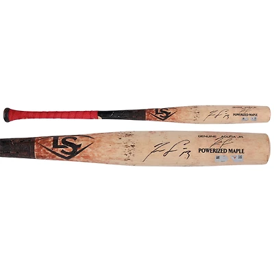 Ronald Acuna Jr. Atlanta Braves Autographed Game-Used Tan/Black Louisville Slugger Broken Bat vs. Miami Marlins on August 25, 2025