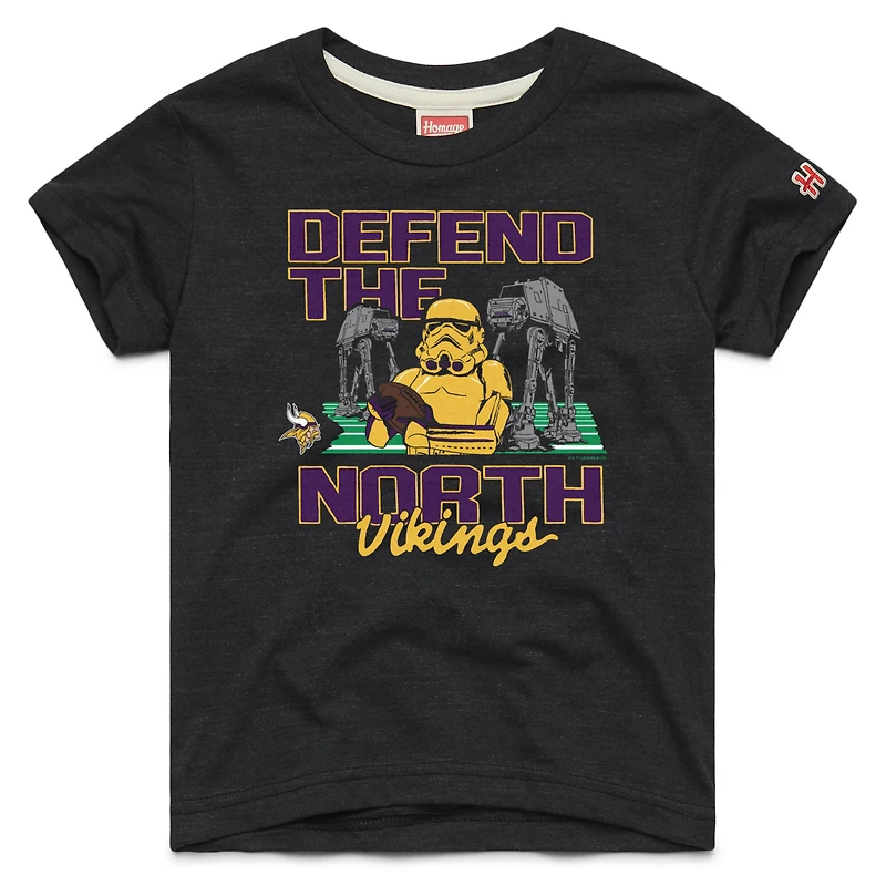 Youth Homage Black Minnesota Vikings Star Wars x NFL Tri-Blend T-Shirt