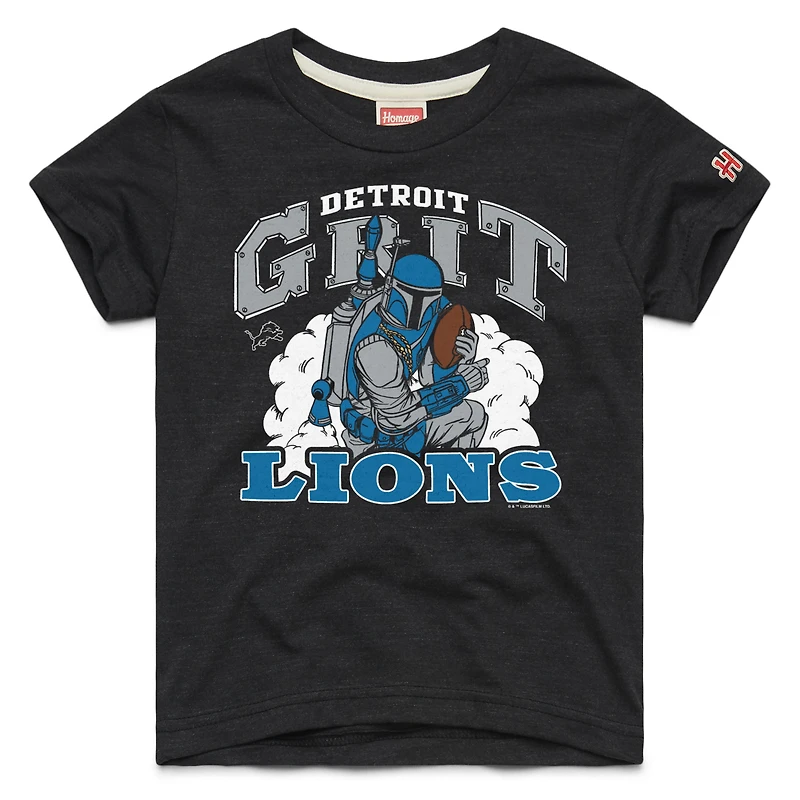 Youth Homage Black Detroit Lions Star Wars x NFL Tri-Blend T-Shirt