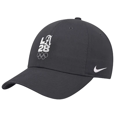 Men's Nike Anthracite LA28 Summer Olympics Script Club Adjustable Hat
