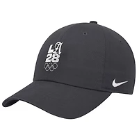 Men's Nike Anthracite LA28 Summer Olympics Script Club Adjustable Hat