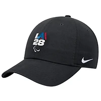 Youth Nike Black LA28 Summer Paralympics Retro Stripe Club Adjustable Hat