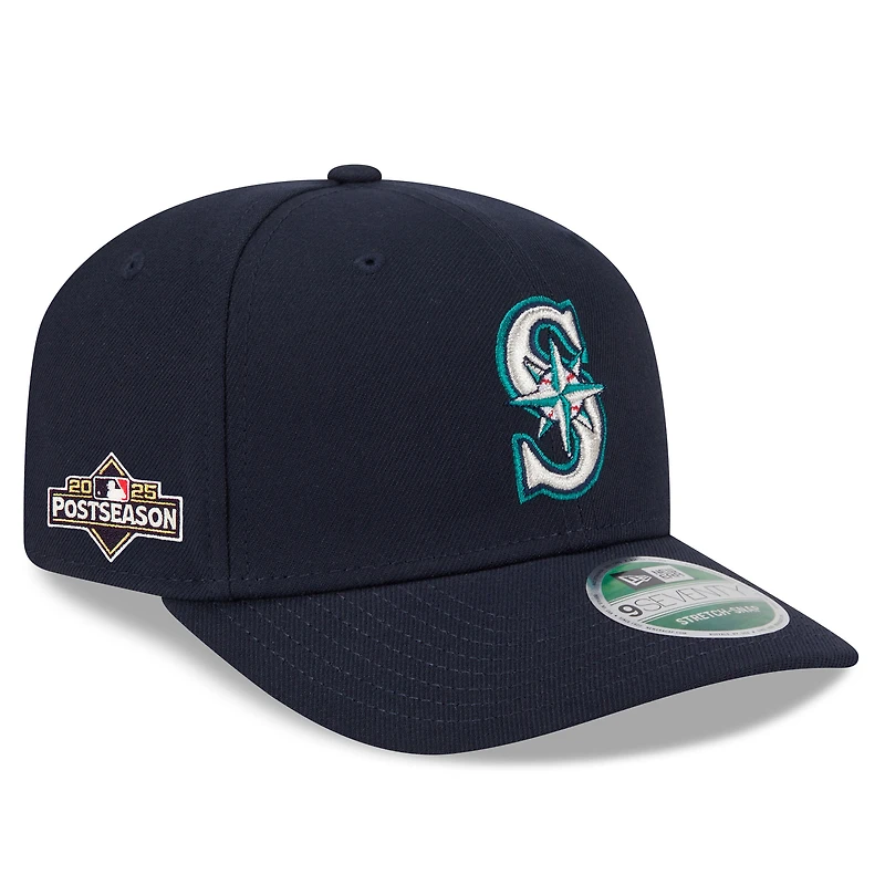 Men's New Era Navy Seattle Mariners 2025 MLB Postseason Side Patch 9SEVENTY Adjustable Hat