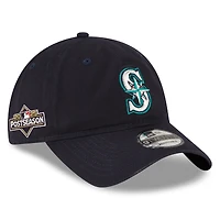 Men's New Era Navy Seattle Mariners 2025 MLB Postseason Side Patch 9TWENTY Adjustable Hat