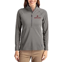 Women's Cutter & Buck Gray Santa Clara Broncos Adapt Eco Knit Stretch Half-Zip Pullover