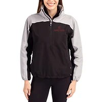 Women's Cutter & Buck Black Santa Clara Broncos Charter Eco Recycled Half-Zip Anorak Jacket