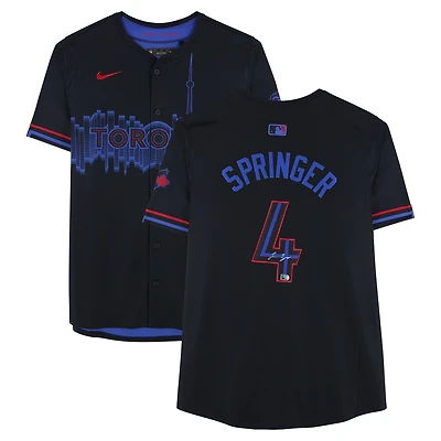 George Springer Toronto Blue Jays Autographed Navy Nike City Connect Limited Jersey
