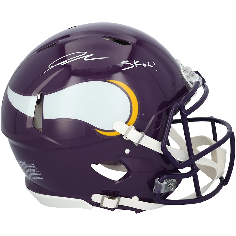 Jordan Addison Minnesota Vikings Autographed Riddell 1983-2001 Throwback Speed Authentic Helmet with "SKOL!" Inscription