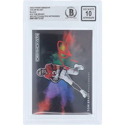 Tom Brady Tampa Bay Buccaneers Autographed 2022 Panini Obsidian Colorblast Red Ink #16 Beckett Fanatics Witnessed Authenticated 10 Card